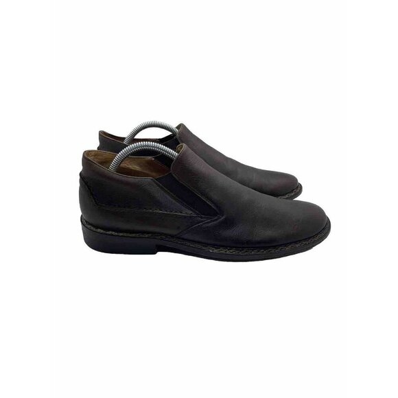 John Varvatos Men Brown Leather Slip On Oxfords Dress Shoes Sz 9 Loafers Neolite - Picture 1 of 10
